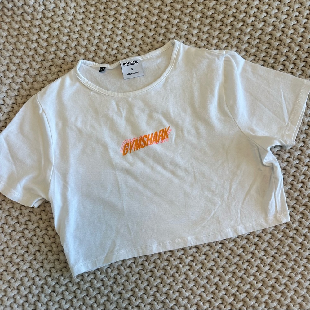 Gymshark white small crop top